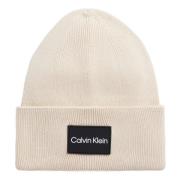 Organisch Katoenen Rib Beanie Calvin Klein , Beige , Heren