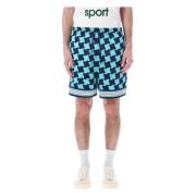 Zijden Pool Tile Shorts Ss23 Casablanca , Blue , Heren