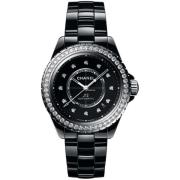 J12 Automatisch Zwart Keramisch Horloge Chanel , Black , Dames