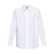 Witte Katoenen Overhemd met Knoopsluiting en Logo Borduursel Diesel , ...