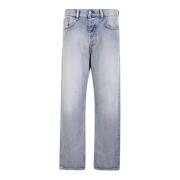 Blauwe Stonewashed Jeans met Rechte Snit Diesel , Blue , Heren