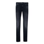 Donkerblauwe Skinny Jeans met Lage Taille Diesel , Blue , Heren