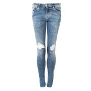 34land Skinny Jeans - Medium Taille, Vervaagd Blauw Diesel , Blue , Da...