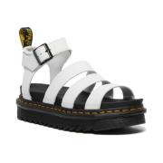 Platte Slide Sandalen met 3-Riem Ontwerp Dr. Martens , Black , Dames