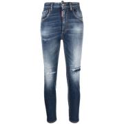 Comfortabele Slim-fit Jeans voor Vrouwen Dsquared2 , Blue , Dames