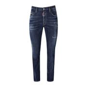 Blauwe Slim-Fit Ripped Jeans Dsquared2 , Blue , Heren
