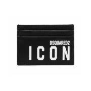Be Icon Credit Card Holder Dsquared2 , Black , Heren