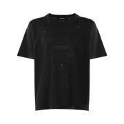 Stijlvol Zwart T-shirt met Logo Detail Dsquared2 , Black , Heren