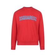 Klassieke Katoenen Sweatshirt Dsquared2 , Red , Heren