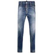 Slim-Fit Blauwe Denim Jeans Dsquared2 , Blue , Heren