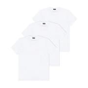 Witte Logo Crewneck T-Shirt 3-Pack Dsquared2 , White , Heren