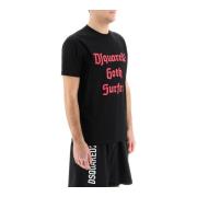 Goth Surfer T-Shirt Dsquared2 , Black , Heren