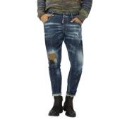 Slim-fit Skater Patch Cowboy Jeans Dsquared2 , Blue , Heren