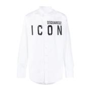 Shirt met bedrukt logo Dsquared2 , White , Heren