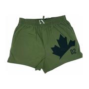 Casual Boxer Midi Shorts voor Heren Dsquared2 , Green , Heren
