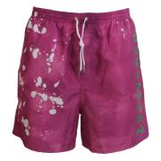 Roze Tie Dye Logo Heren Strandshorts Dsquared2 , Pink , Heren