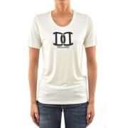 Luxe Crèmekleurig Zijden T-Shirt Dsquared2 , White , Dames