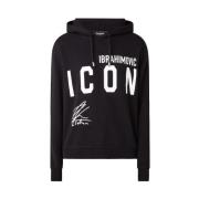 Zwarte hoodie met Ibrahimovic print Dsquared2 , Black , Heren