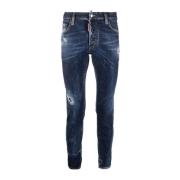 Slim-Fit Distressed Jeans Dsquared2 , Blue , Heren