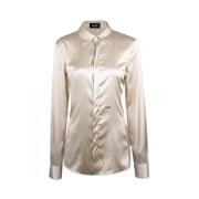 Beige Satijnen Chemise met Lange Mouwen Dsquared2 , Beige , Dames