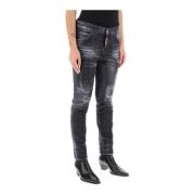 Versleten skinny jeans met verfspatten Dsquared2 , Black , Dames