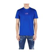Blauw Katoenen T-Shirt met Mini Logo Dsquared2 , Blue , Heren