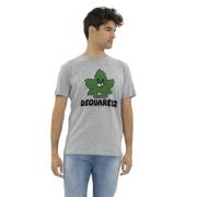Canada Floral Cool Fit T-Shirt Dsquared2 , Gray , Heren