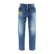 Smiley Boston Distressed Jeans voor vrouwen Dsquared2 , Blue , Dames