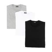 Cotton Stretch T-Shirt Tri-Pack Dsquared2 , Multicolor , Heren
