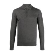 Wollen Polo Shirt, Klassieke Stijl Emporio Armani , Gray , Heren
