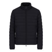 Paddedylon Hoge Kraag Zwarte Puffer Jas Emporio Armani , Black , Heren