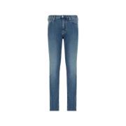 Slim-fit 5 Zakken Jeans Emporio Armani , Blue , Heren