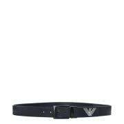 Elegante Leren Riem voor Heren Emporio Armani , Blue , Heren