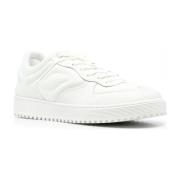 Witte Leren Casual Sneaker Emporio Armani , White , Heren