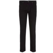 Zwarte Jeans met Vijf Zakken en Logo Patch Emporio Armani , Black , He...