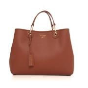 Handtas met dubbele handvatten en schouderband Emporio Armani , Brown ...