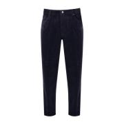 Marineblauwe Geribbelde Corduroy Broek Emporio Armani , Blue , Heren