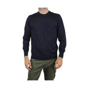 Navy Blauwe Ronde Hals Jersey Emporio Armani , Blue , Heren