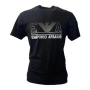 Korte Mouw Jersey T-Shirt met Maxi Logo - XXL Emporio Armani , Black ,...