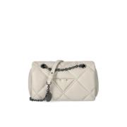 Gewatteerde Crossbody Tas met Logo Emporio Armani , White , Dames