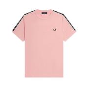 Tape Ringer T-Shirt Chalky/Pink/Black Fred Perry , Pink , Heren