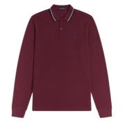 Lange Mouw Piqué Polo Fred Perry , Red , Heren