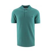 Slim Fit Plain Polo met Strepen Fred Perry , Blue , Heren
