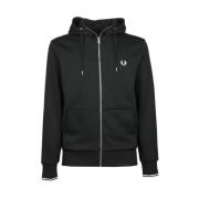 Hoodie met ritssluiting Fred Perry , Black , Heren