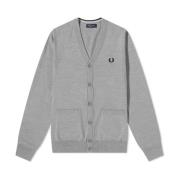 Merino Cotton Classic Cardigan Fred Perry , Gray , Heren