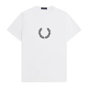 Laurel Wreath Grafisch T-Shirt Fred Perry , White , Heren