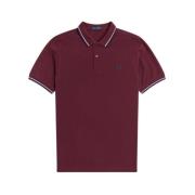 Slim Fit Twin Tipped Polo in Glacier Carbon Blue Fred Perry , Red , He...