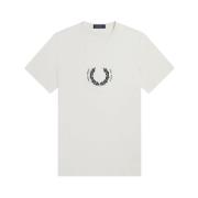 Circle Branding T-Shirt met Laurel Borduursel Fred Perry , White , Her...