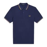 Slim Fit Twin Tipped Polo in French Navy/Seagrass/Light Rust Fred Perr...
