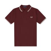 Slim Fit Twin Tipped Polo - Eigentijds Model Fred Perry , Red , Heren